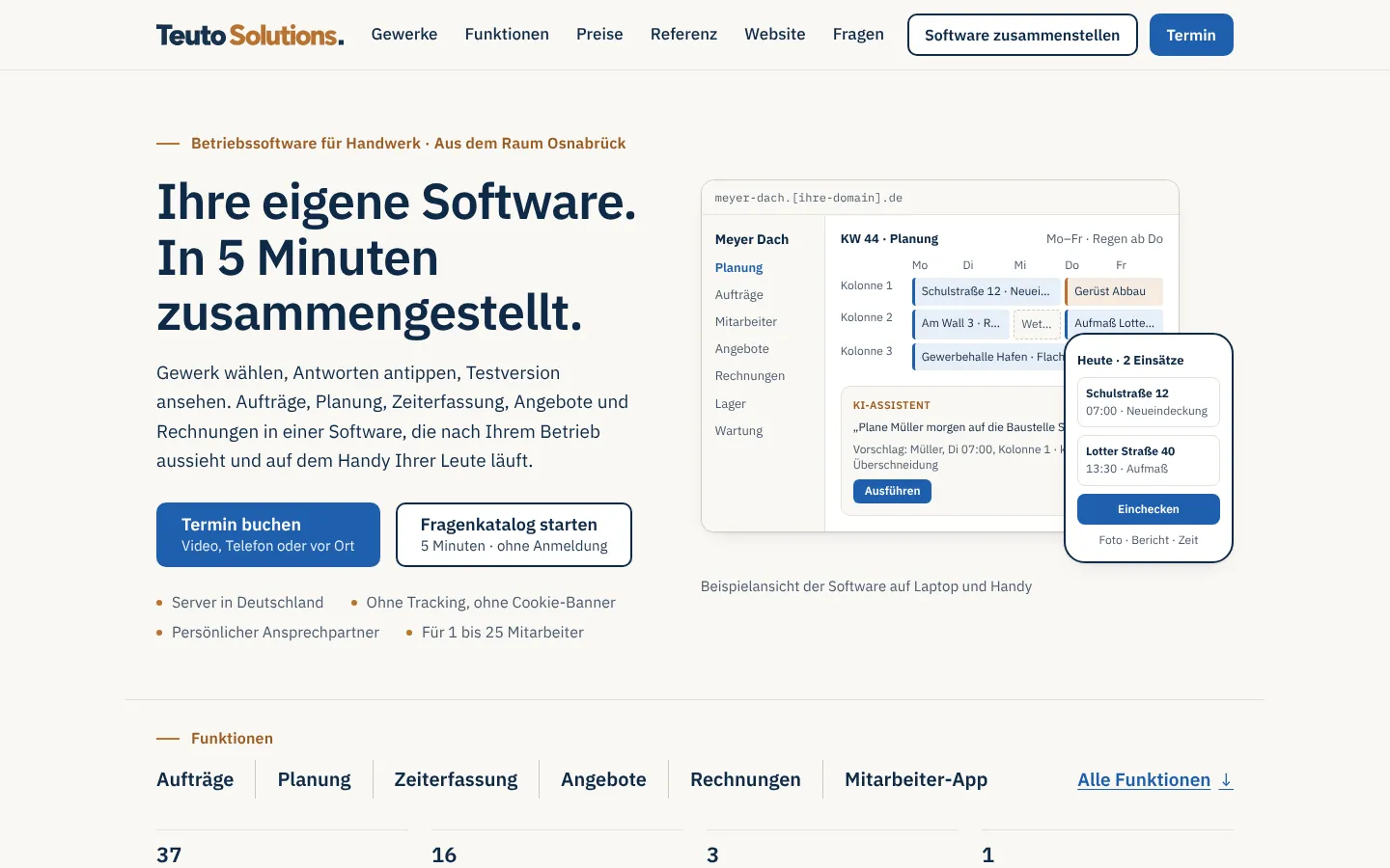 Startseite von teuto-solutions.de